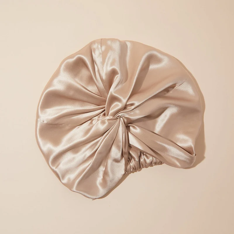 Cuffia da notte in seta di gelso standard – oro champagne
