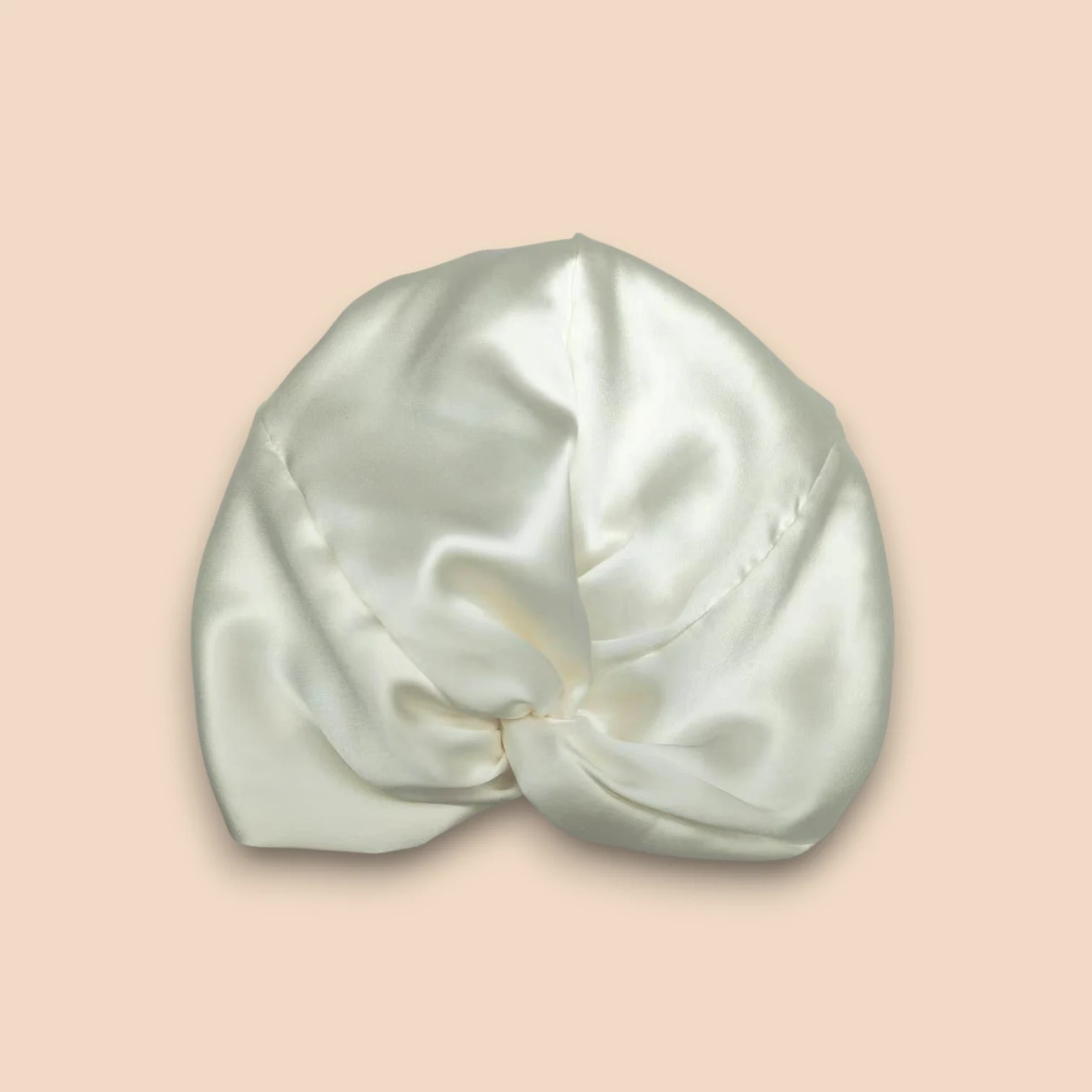 Cuffia da notte in seta di gelso standard – bianco perla